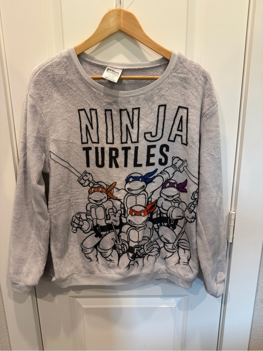 Nickelodeon Light Gray Ninja Turtles Pullover Sweatshirt